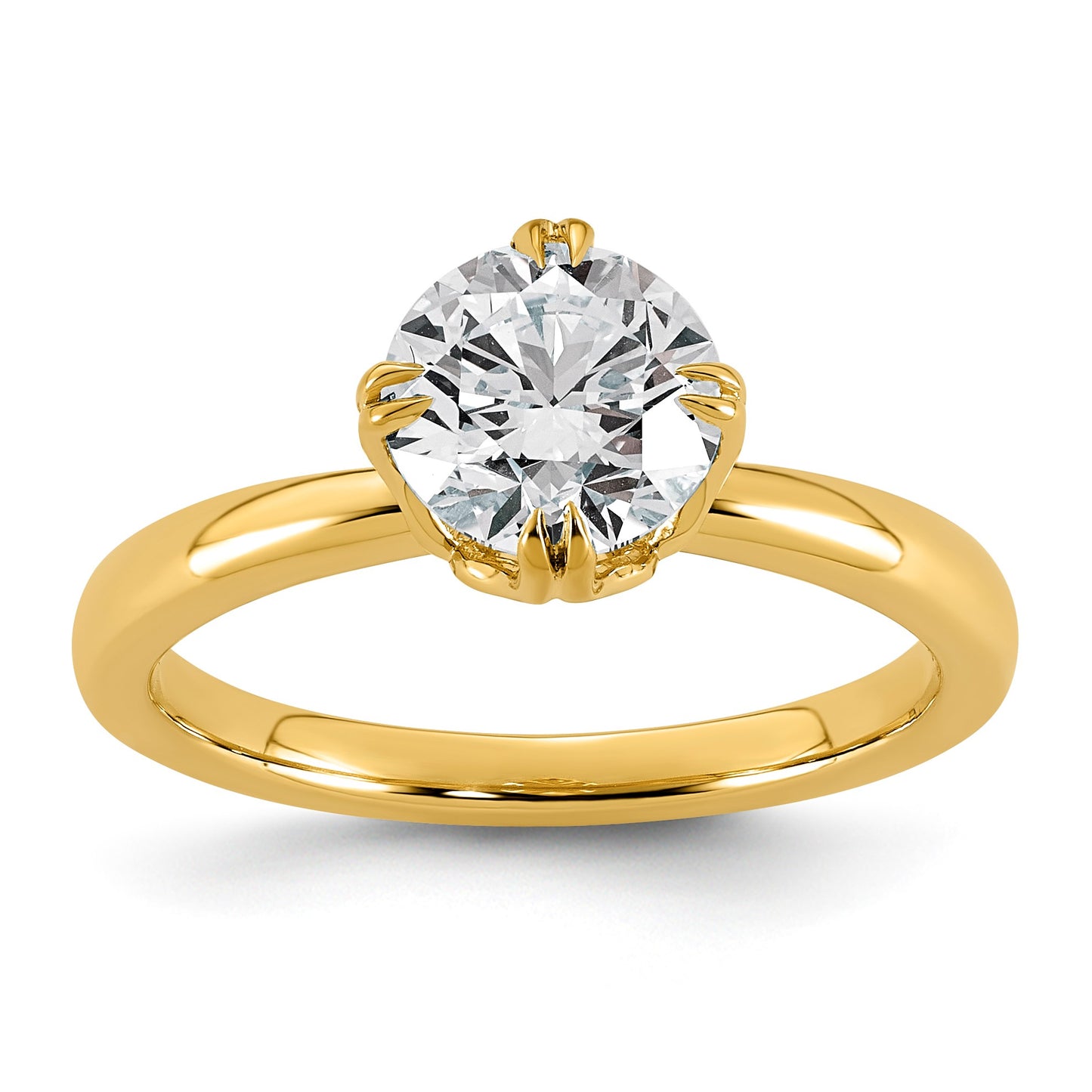 14k 1 1/2 carat Certified Lab Grown Diamond VS+ F+ Complete Round Eight Prong Solitaire Ring