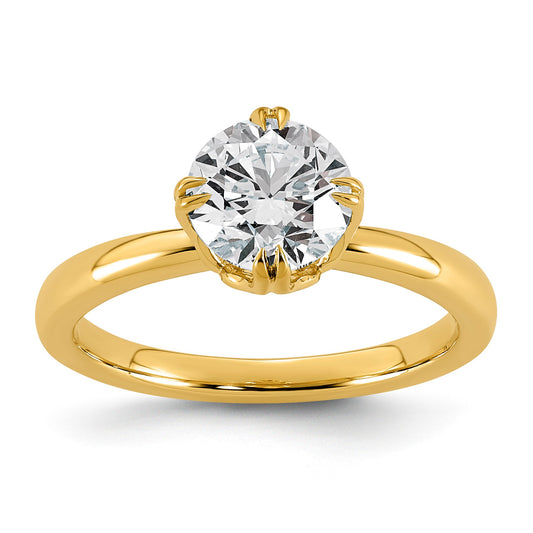 14k 1 1/2 carat Certified Lab Grown Diamond VS+ F+ Complete Round Eight Prong Solitaire Ring