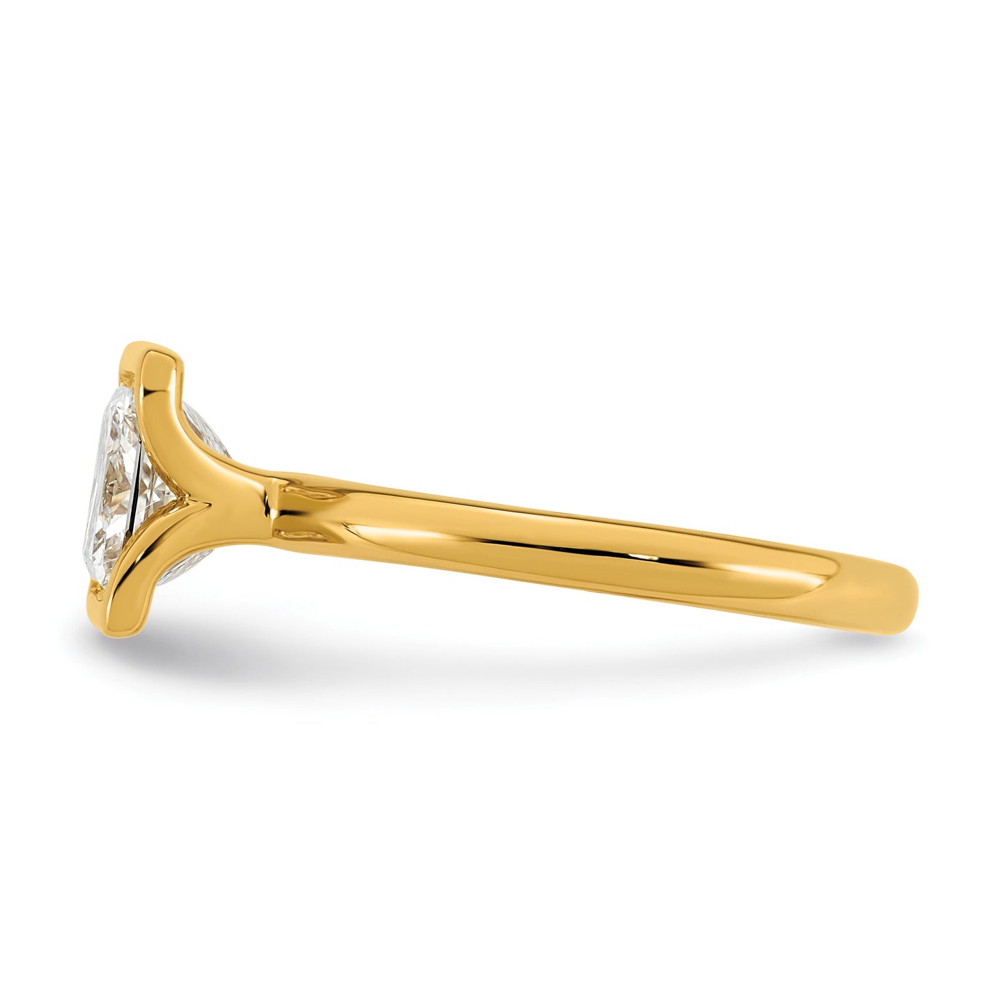 14k 2 carat Certified Lab Grown Diamond VS+ F+ Princess Complete Solitaire Half Bezel Engagement Ring