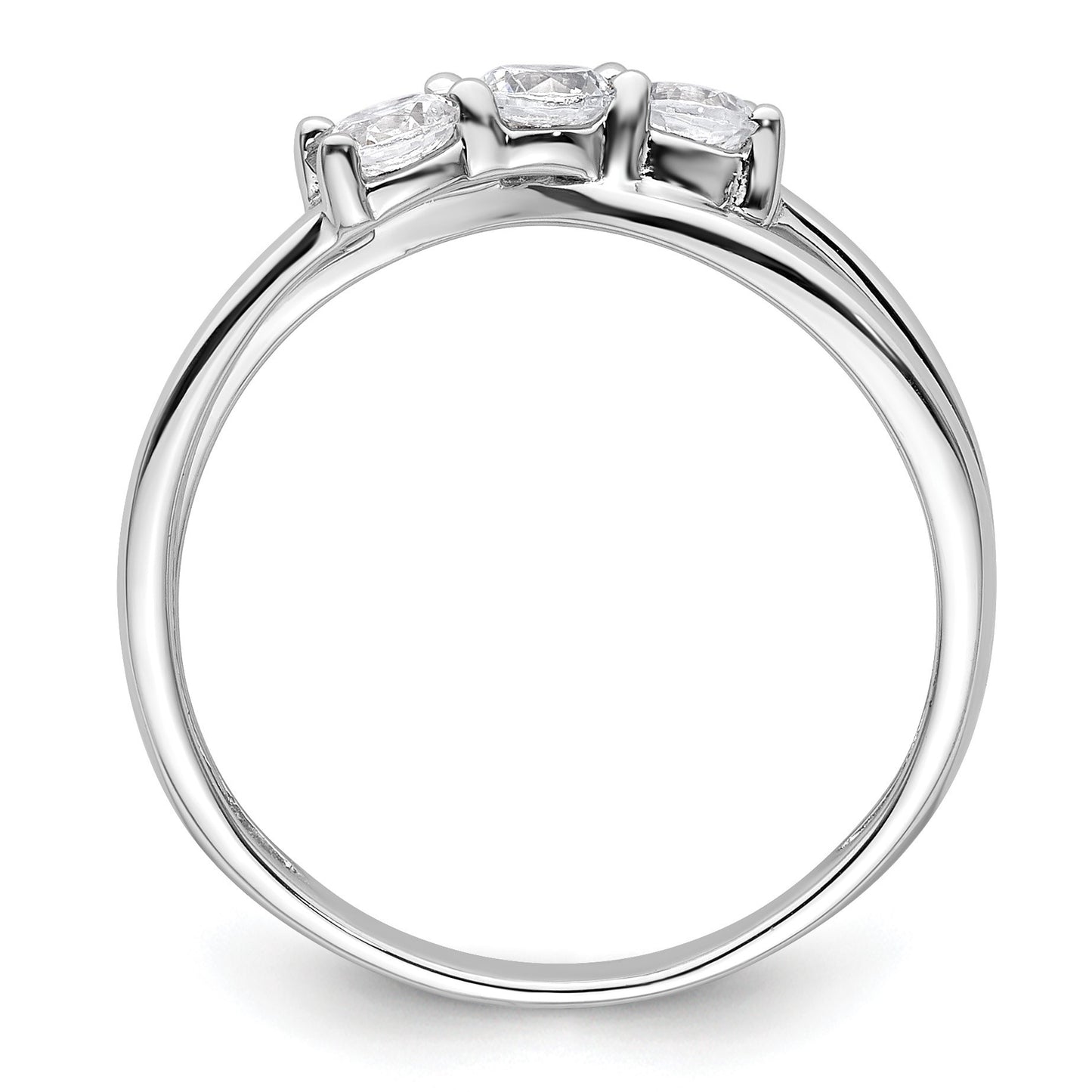 14K White Gold 3-Stone Diamond Engagement Ring