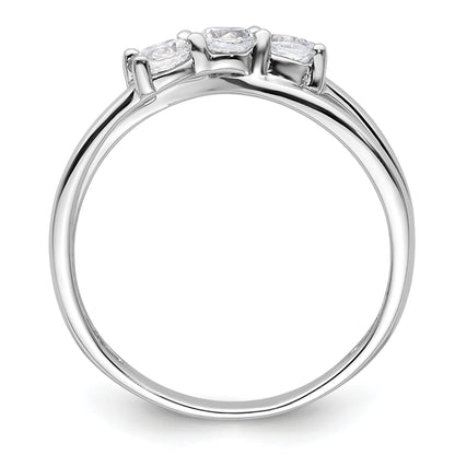 14K White Gold 3-Stone Diamond Engagement Ring