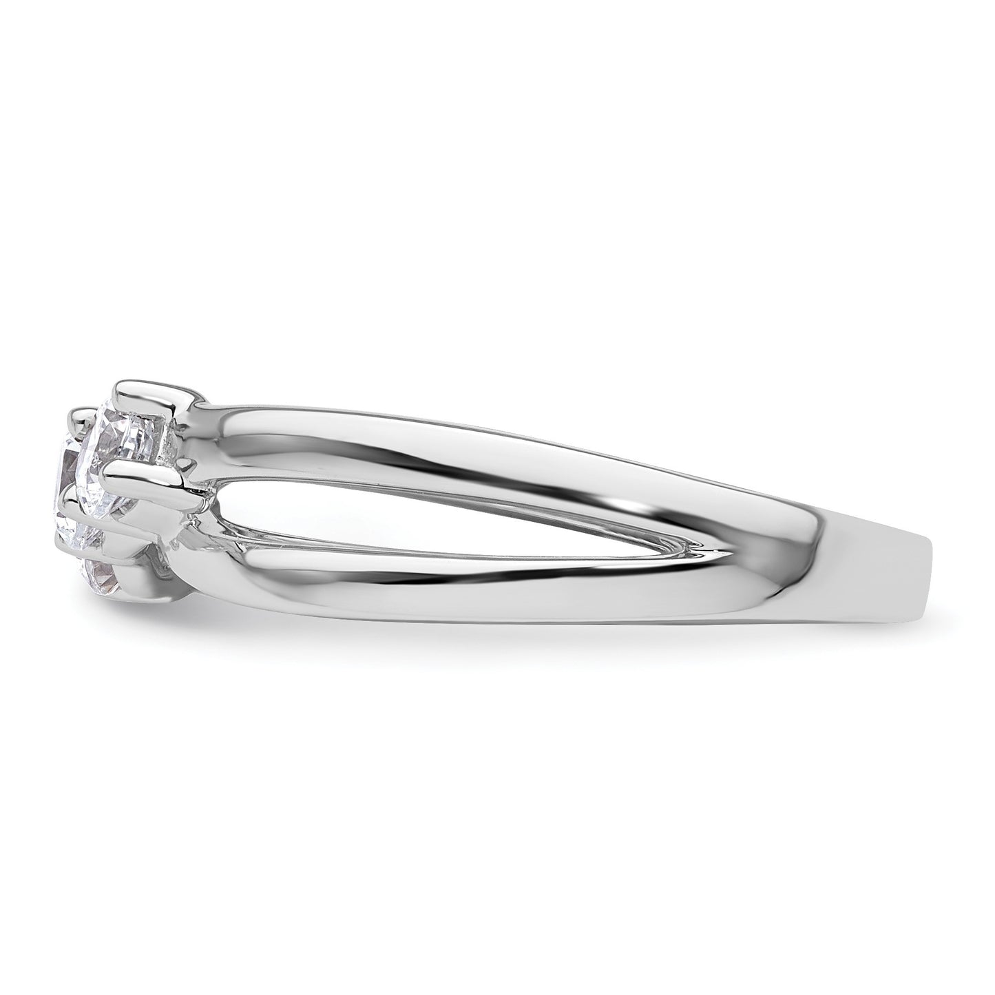 14K White Gold 3-Stone Diamond Engagement Ring