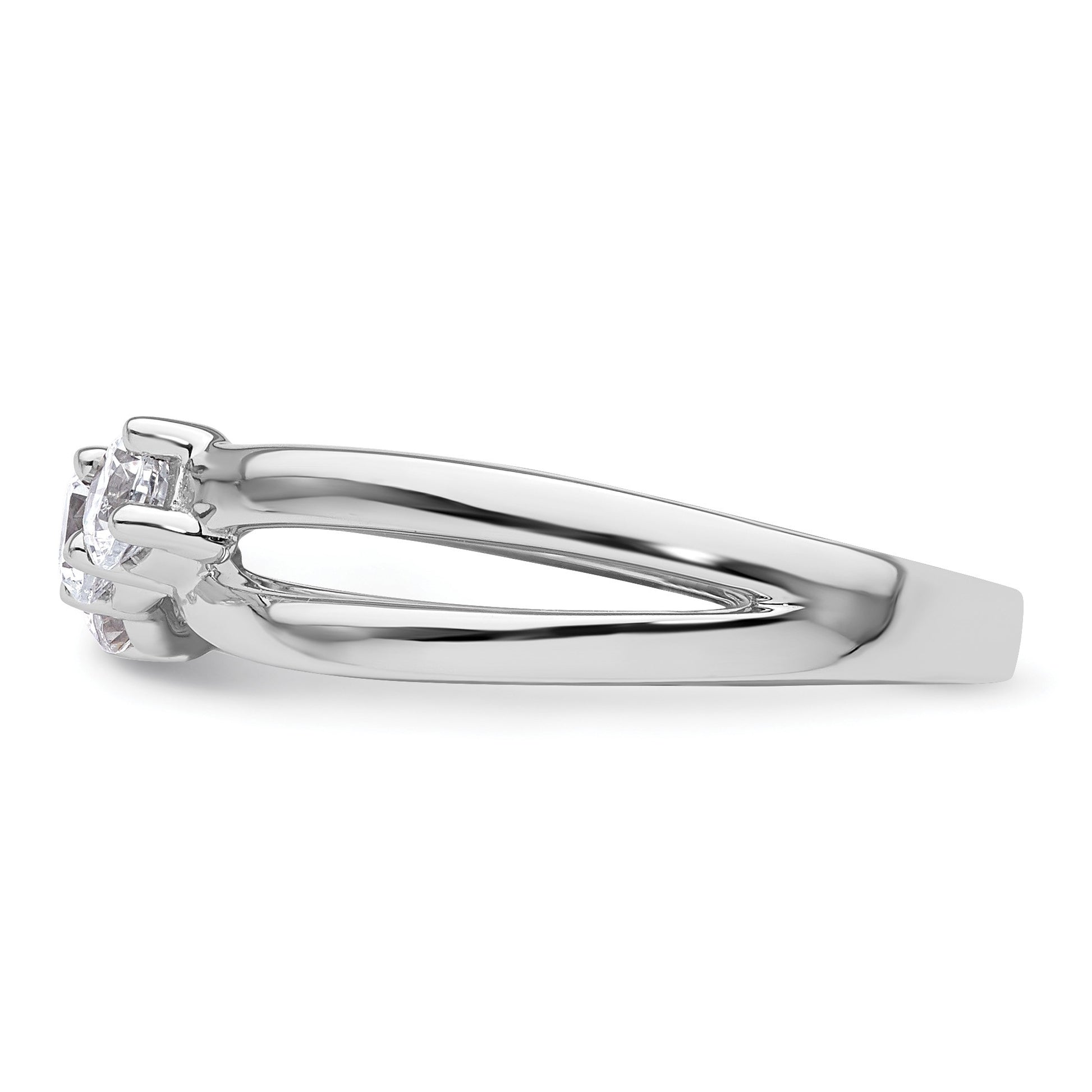 14K White Gold 3-Stone Diamond Engagement Ring