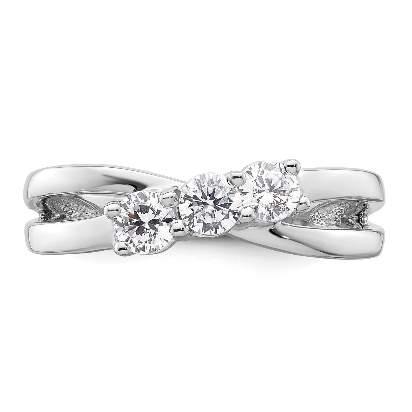 14K White Gold 3-Stone Diamond Engagement Ring