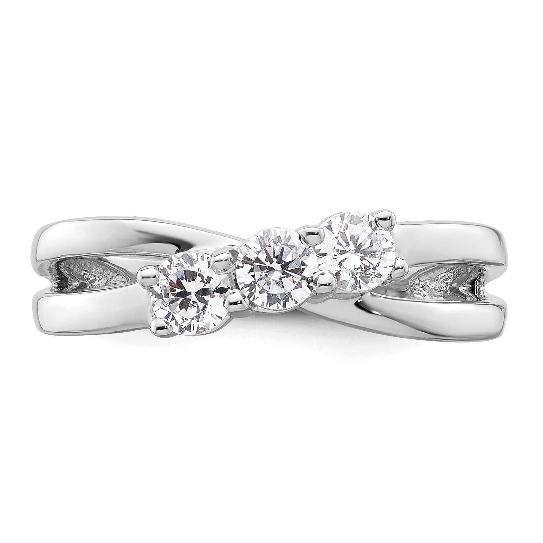 14K White Gold 3-Stone Diamond Engagement Ring