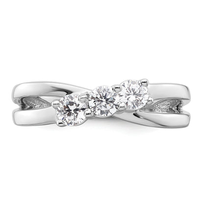 14K White Gold 3-Stone Diamond Engagement Ring