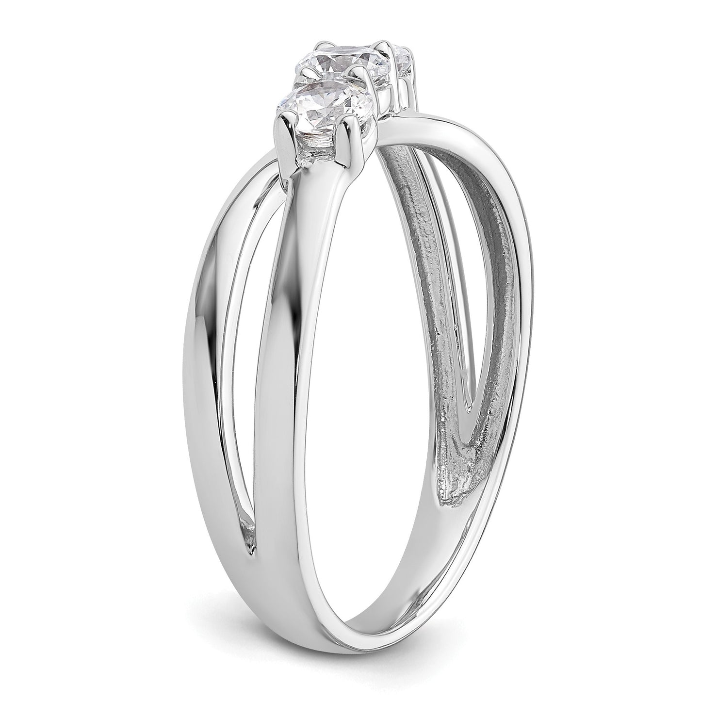14K White Gold 3-Stone Diamond Engagement Ring