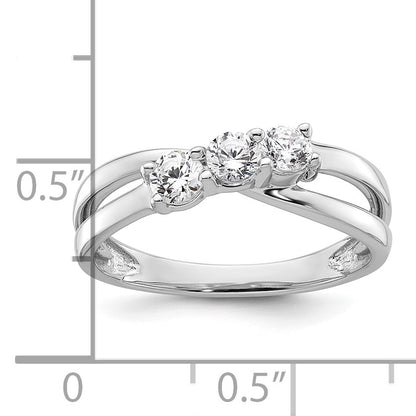 14K White Gold 3-Stone Diamond Engagement Ring