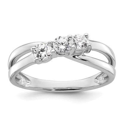 14K White Gold 3-Stone Diamond Engagement Ring