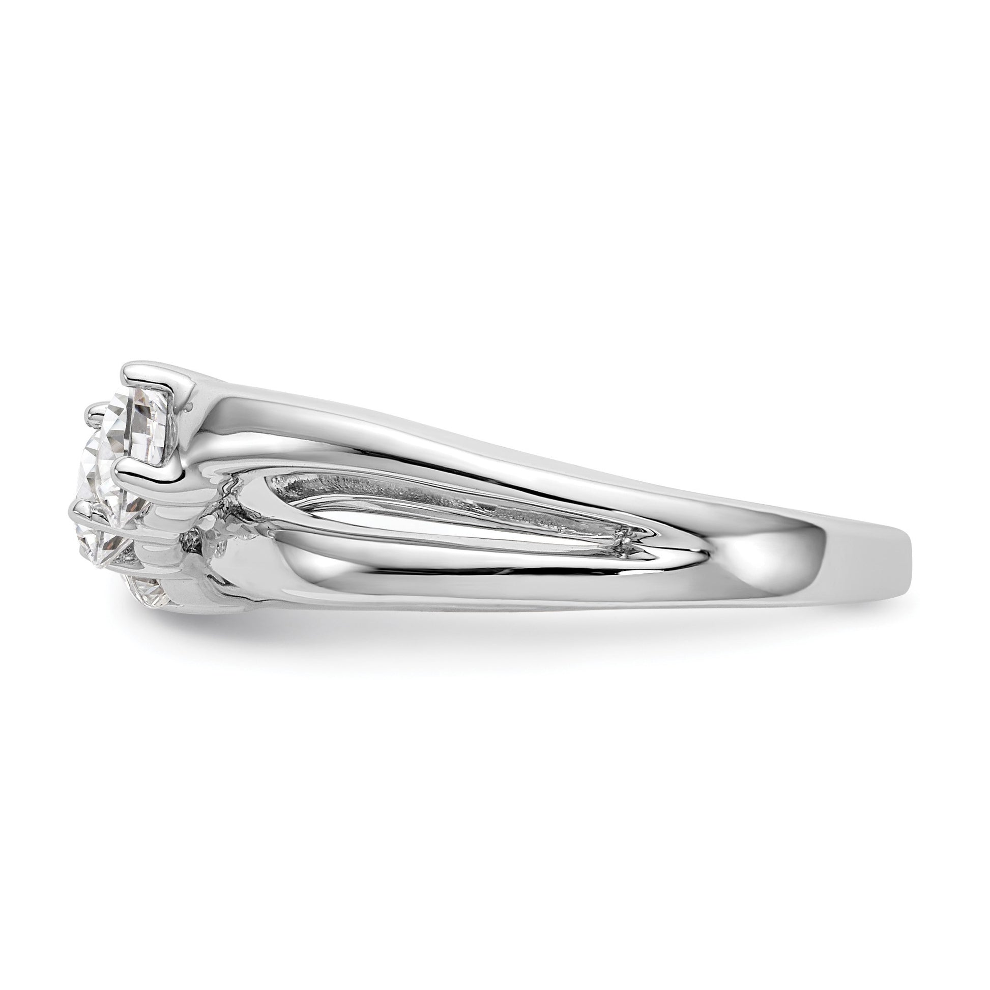 14K White Gold 3-Stone Diamond Engagement Ring
