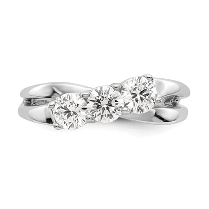 14K White Gold 3-Stone Diamond Engagement Ring
