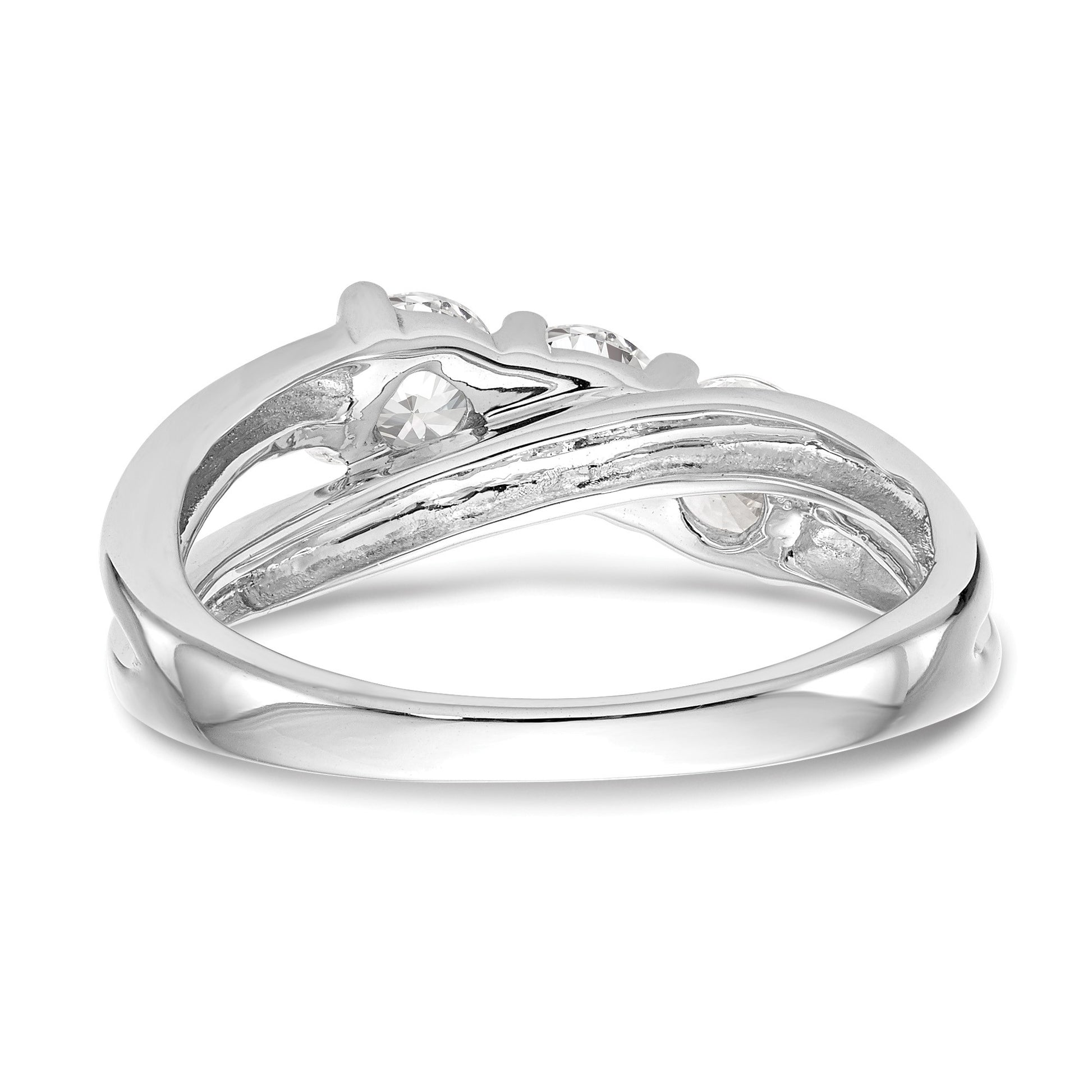 14K White Gold 3-Stone Diamond Engagement Ring