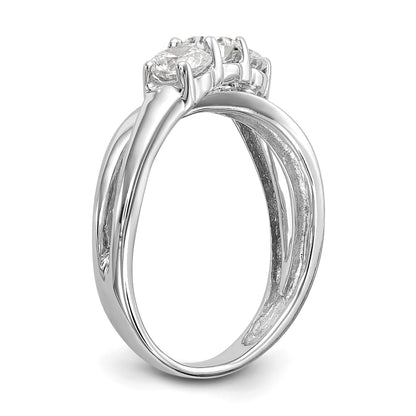 14K White Gold 3-Stone Diamond Engagement Ring