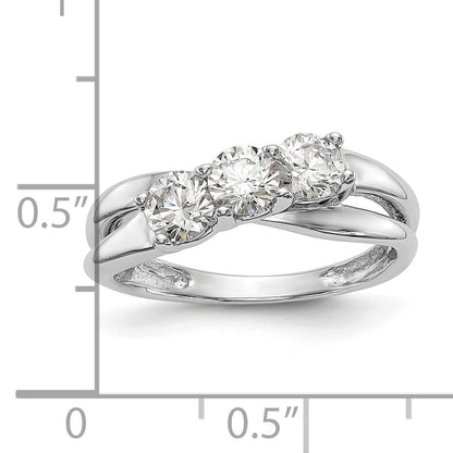 14K White Gold 3-Stone Diamond Engagement Ring