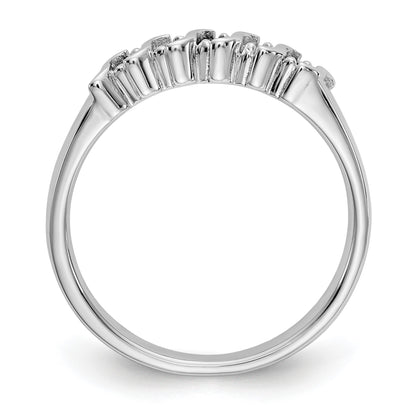 14k White Gold 1/10 carat Diamond and Blue Sapphire Complete Band