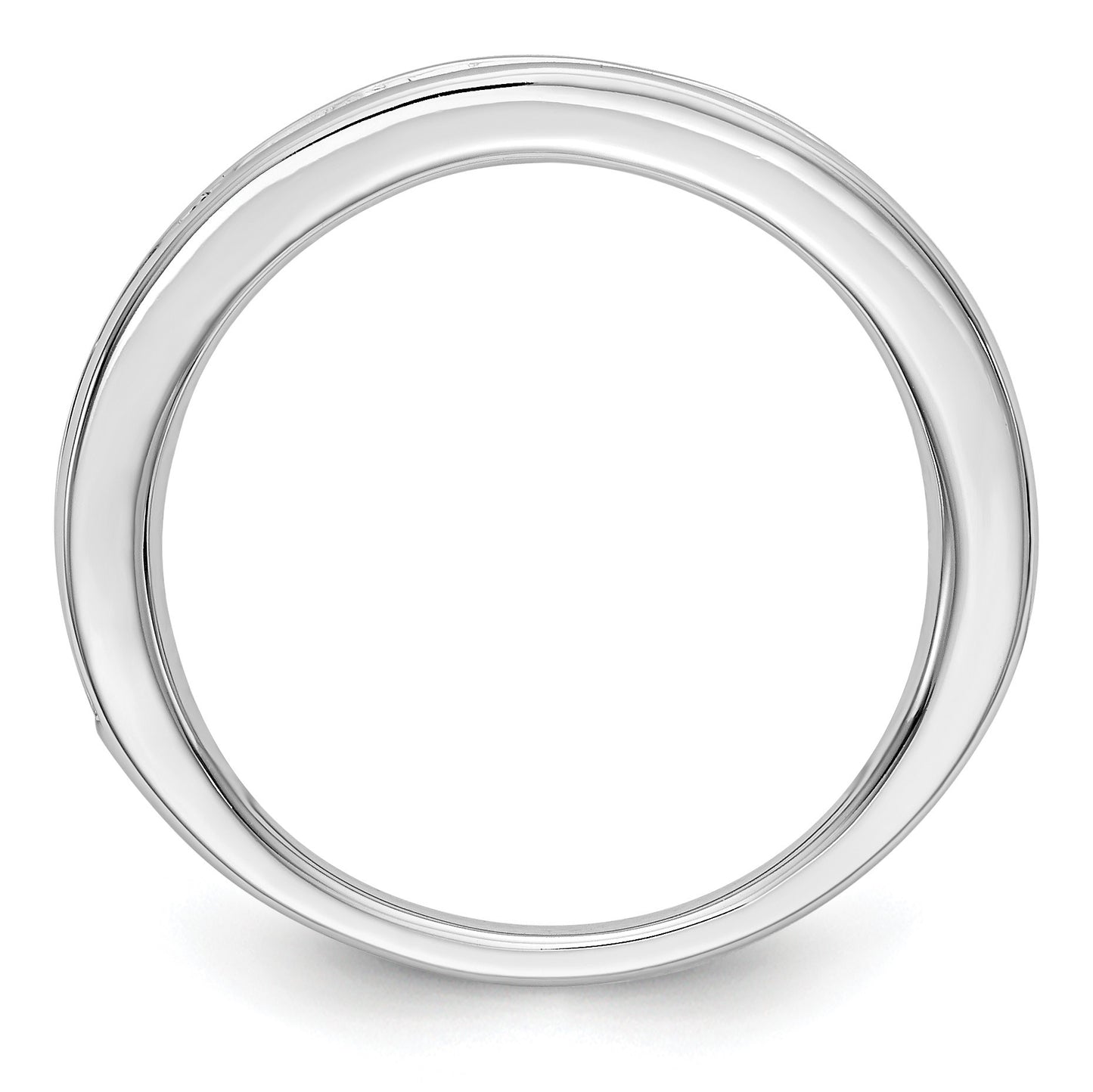14k White Gold Emerald Complete Channel Band