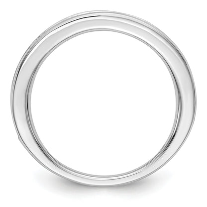 14k White Gold Emerald Complete Channel Band