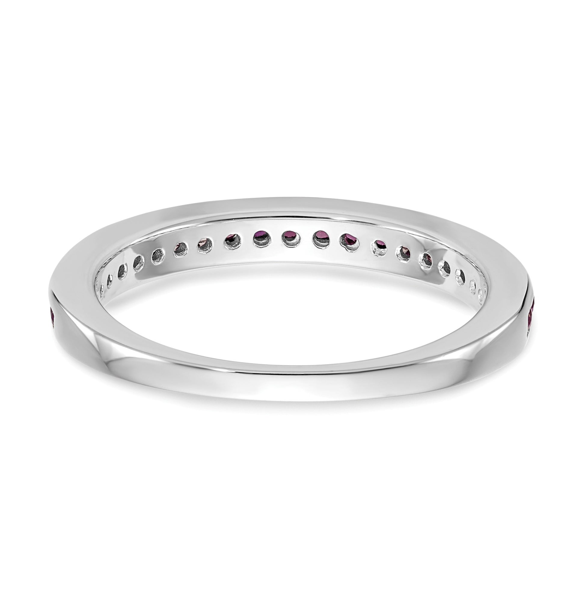 14k White Gold Ruby Complete Channel Band