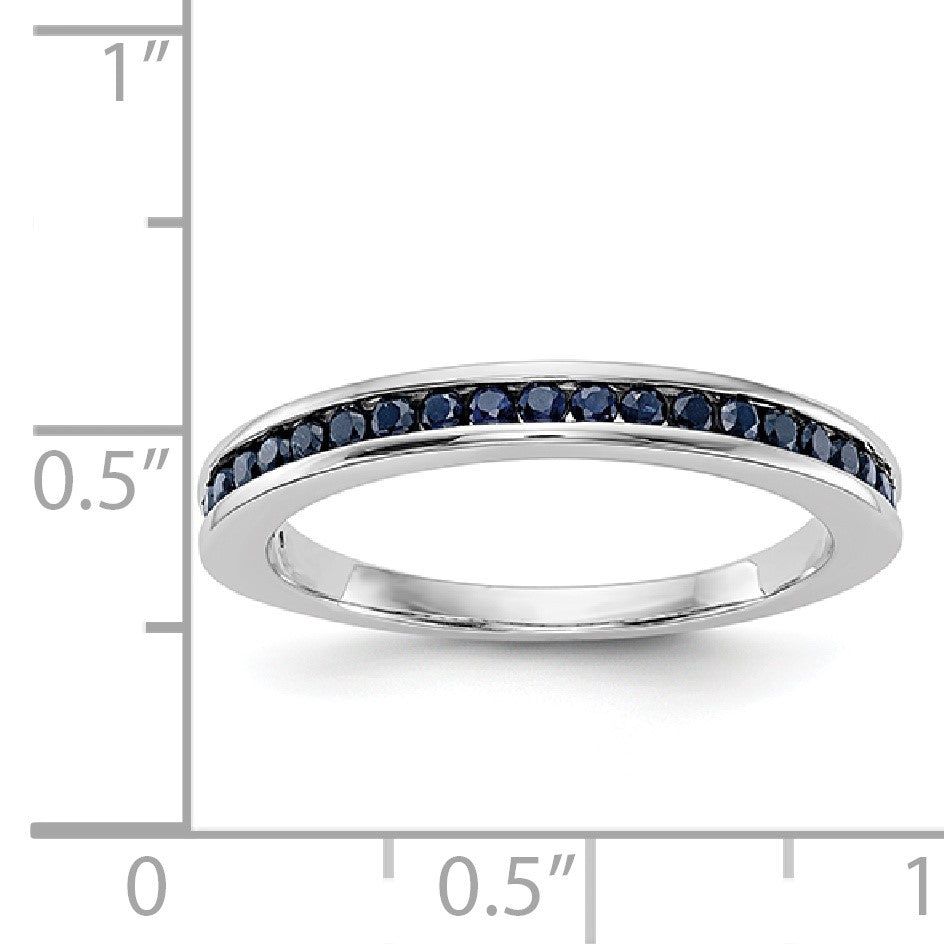 14k White Gold Blue Sapphire Complete Channel Band