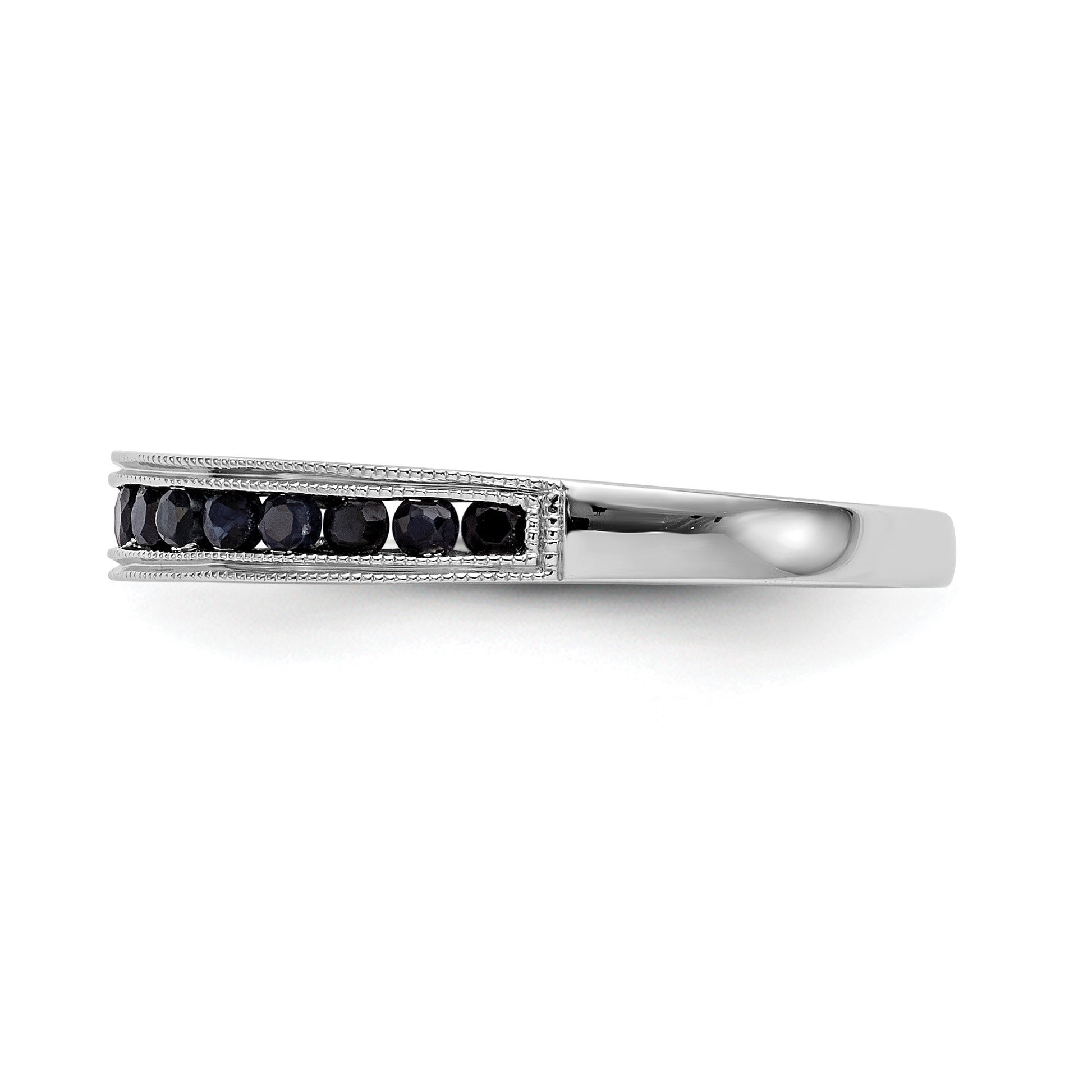 14k White Gold Blue Sapphire Complete Channel Band