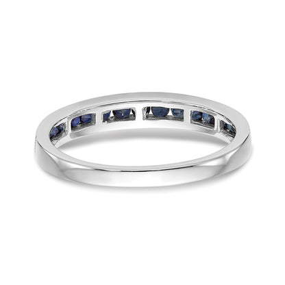 14k White Gold Blue Sapphire Complete Channel Band