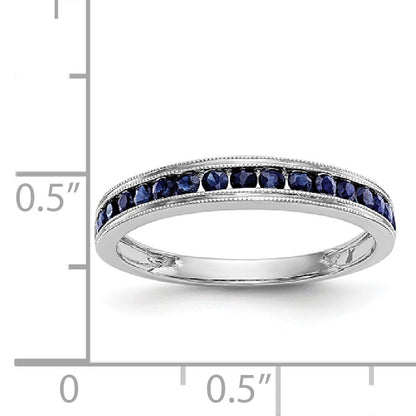 14k White Gold Blue Sapphire Complete Channel Band