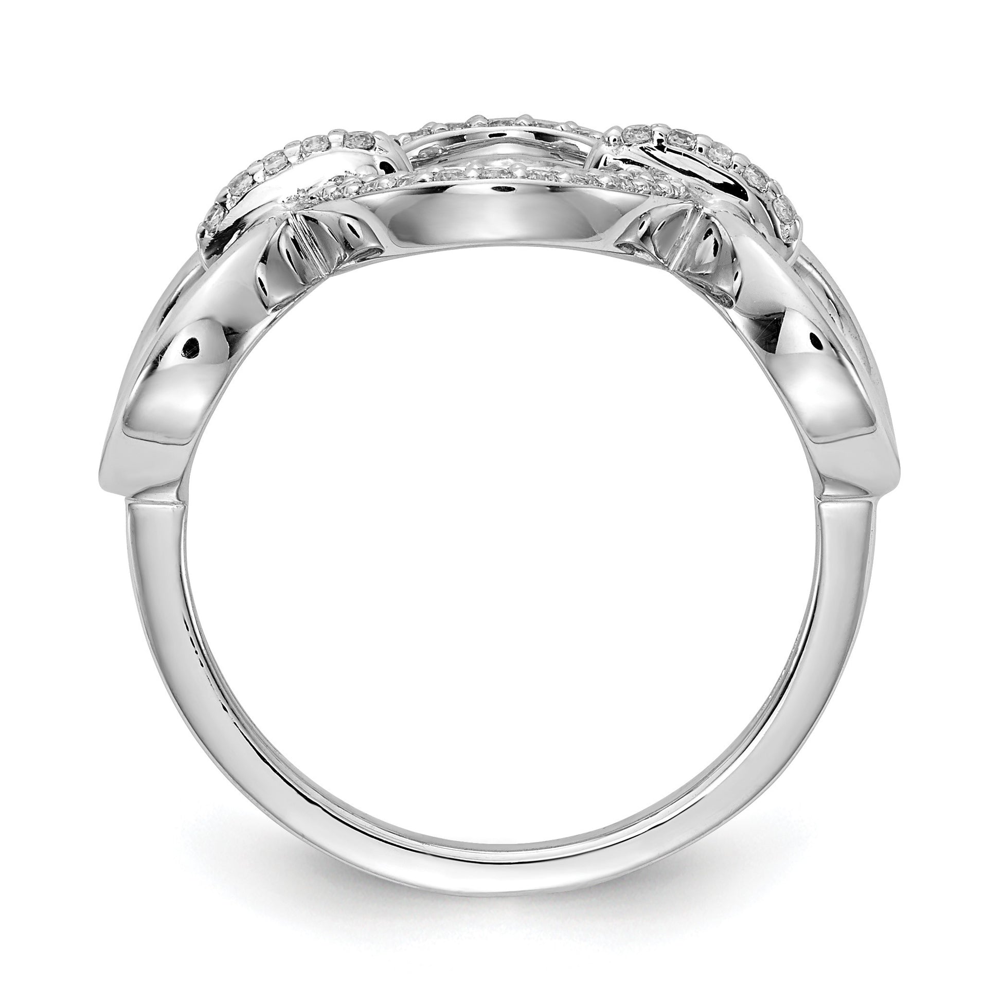 14k White Gold 1/6 carat Diamond Fancy Circles Ring