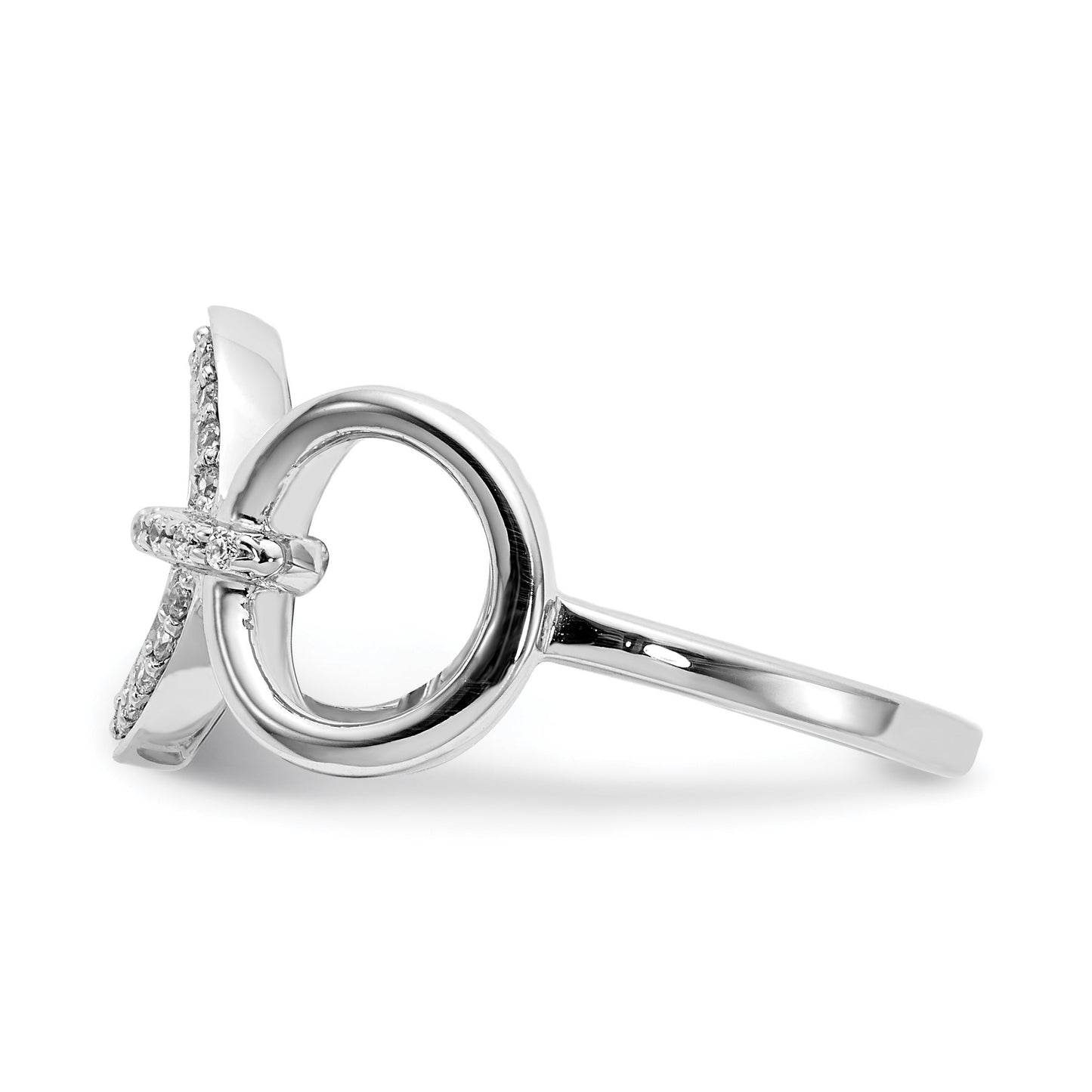 14k White Gold 1/6 carat Diamond Fancy Circles Ring