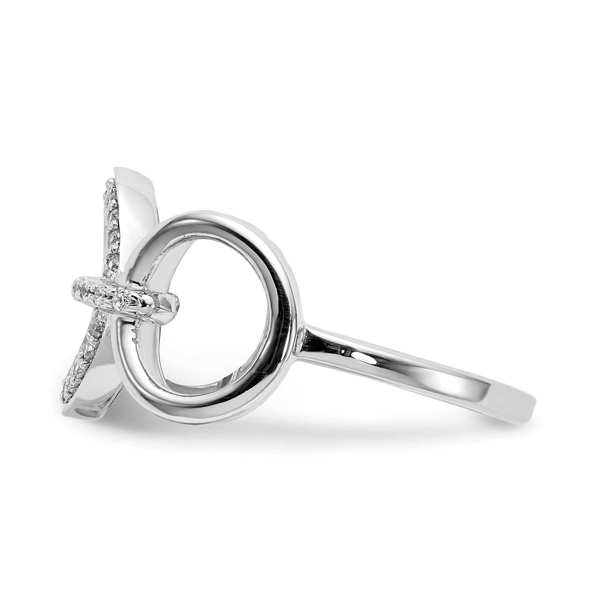 14k White Gold 1/6 carat Diamond Fancy Circles Ring