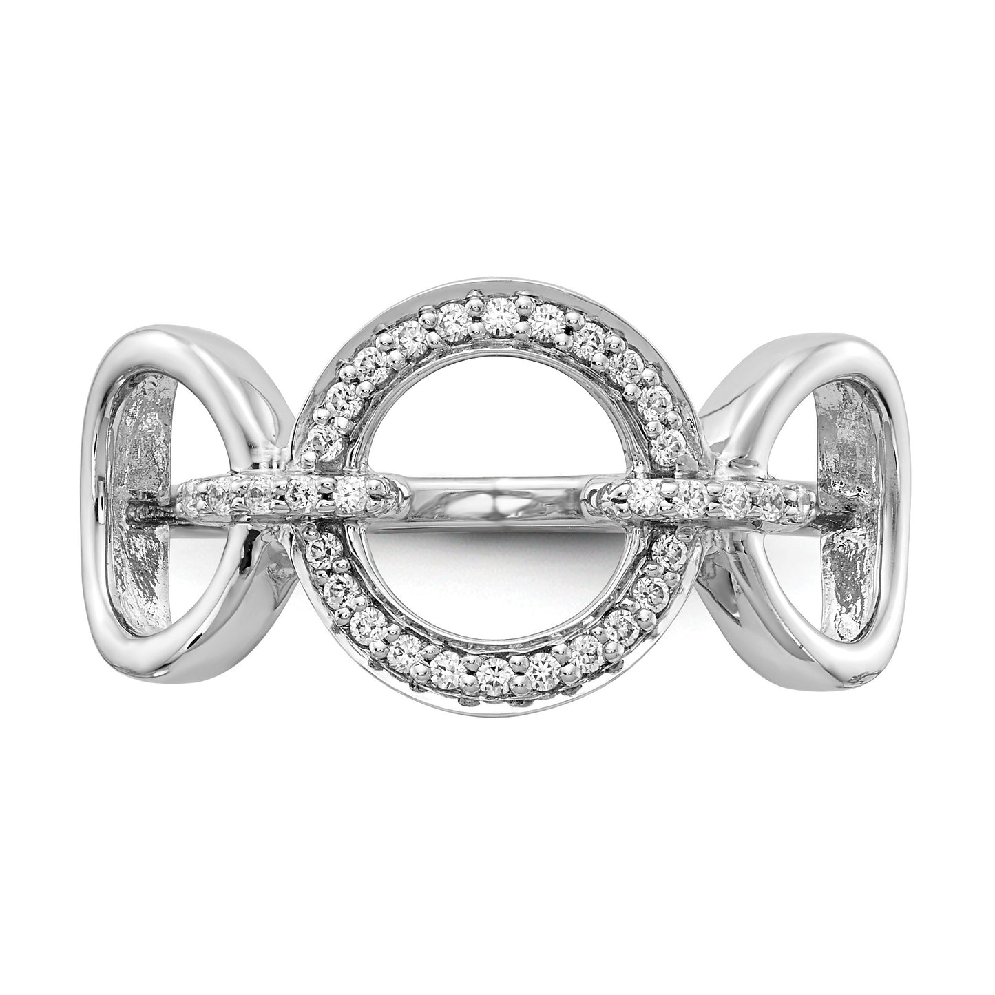 14k White Gold 1/6 carat Diamond Fancy Circles Ring