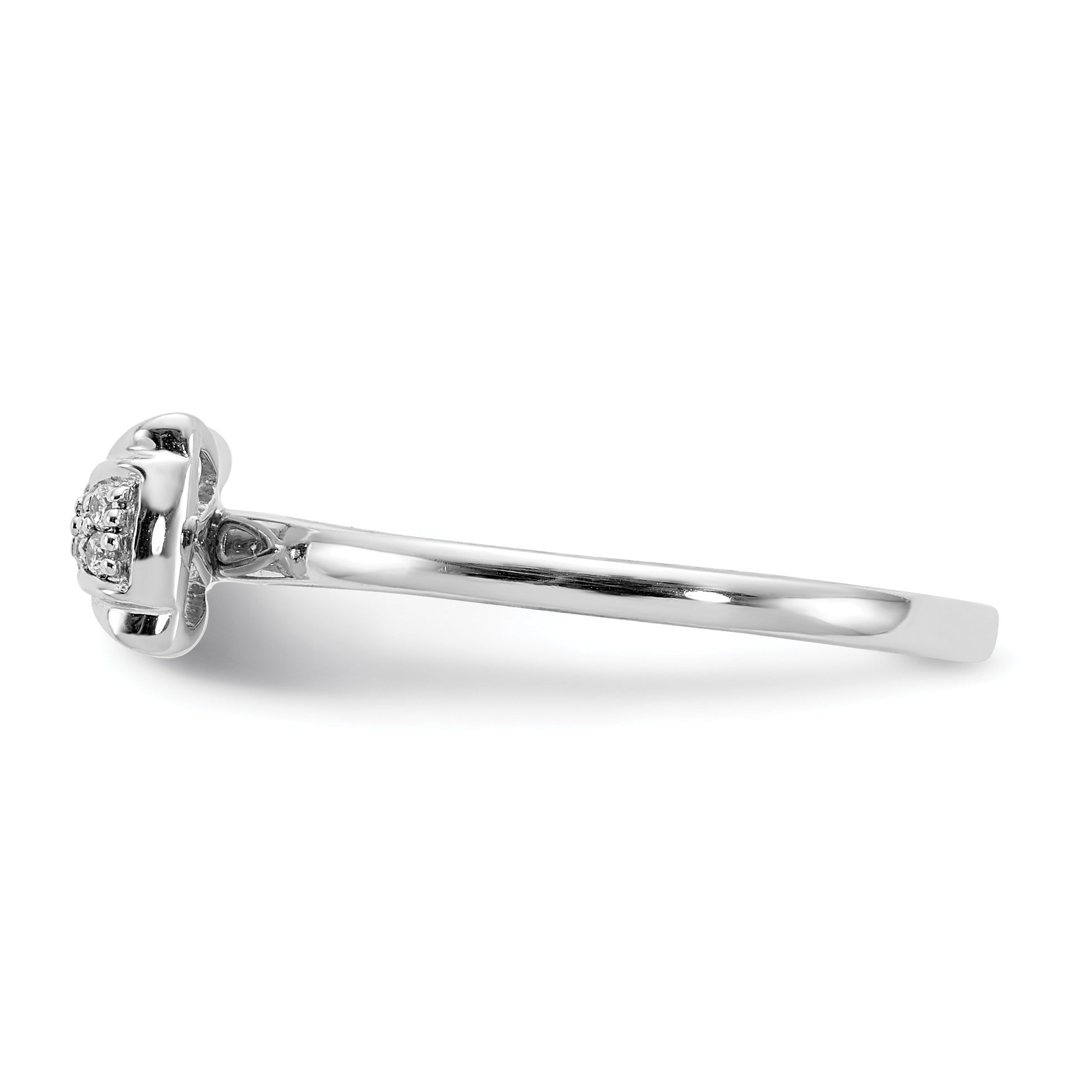 14k White Gold 1/15 carat Diamond Bow Ring