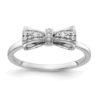 14k White Gold 1/15 carat Diamond Bow Ring
