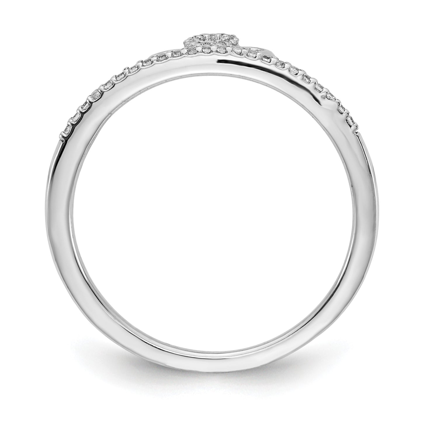14k White Gold 1/10 carat Diamond Tiara Ring