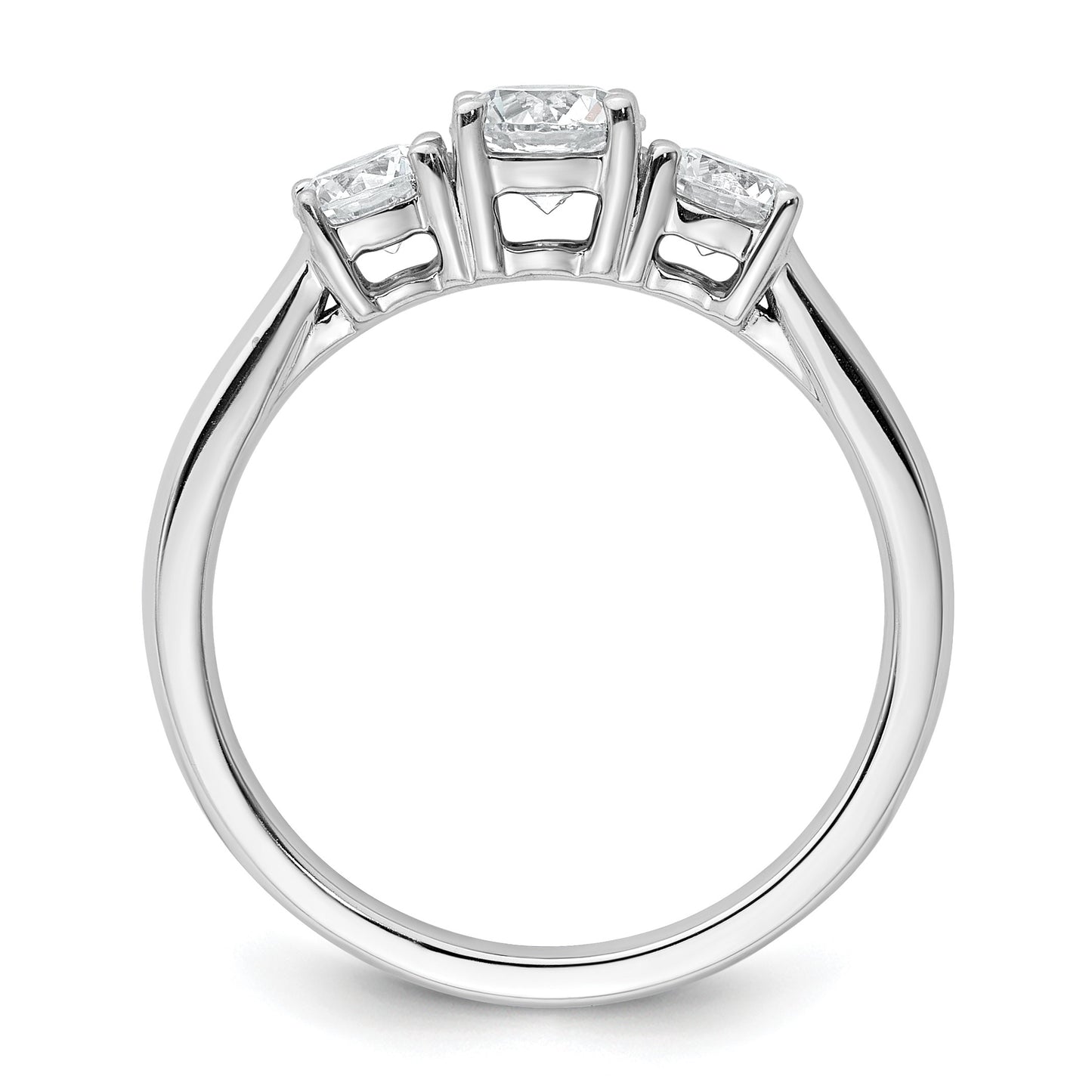 14kw Lab Grown Diamond VS+ F+ 1/2 ctw Complete 3 Stone Band