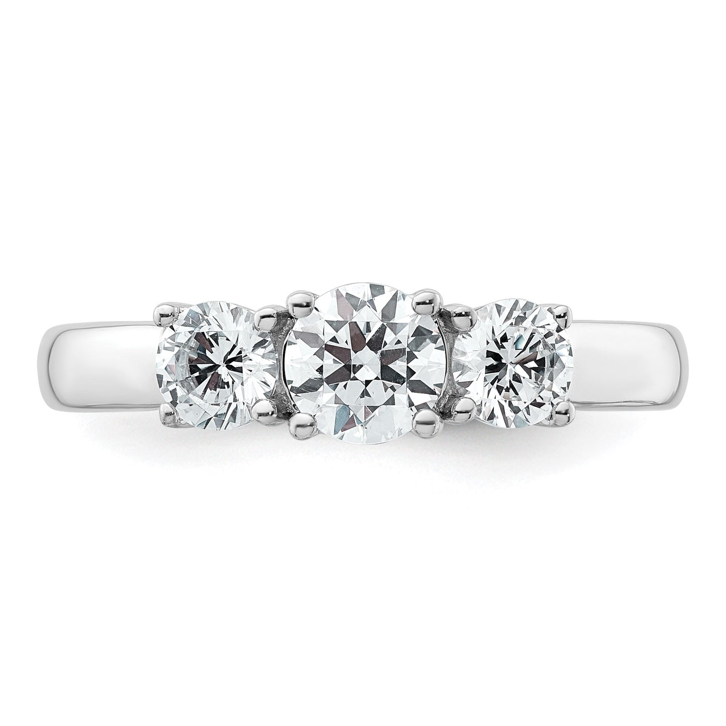 14kw Lab Grown Diamond VS+ F+ 1/2 ctw Complete 3 Stone Band