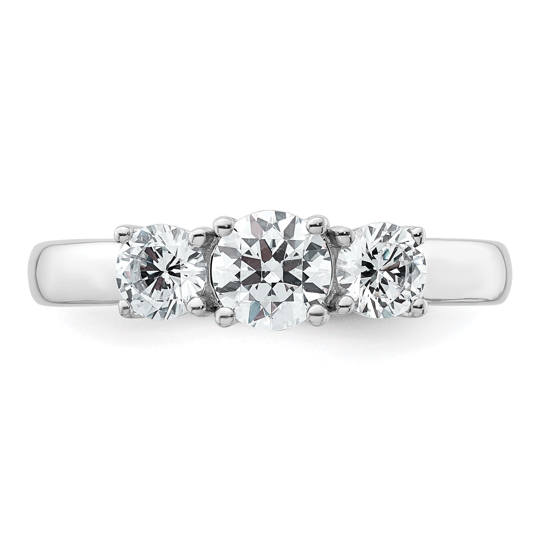 14kw Lab Grown Diamond VS+ F+ 1/2 ctw Complete 3 Stone Band