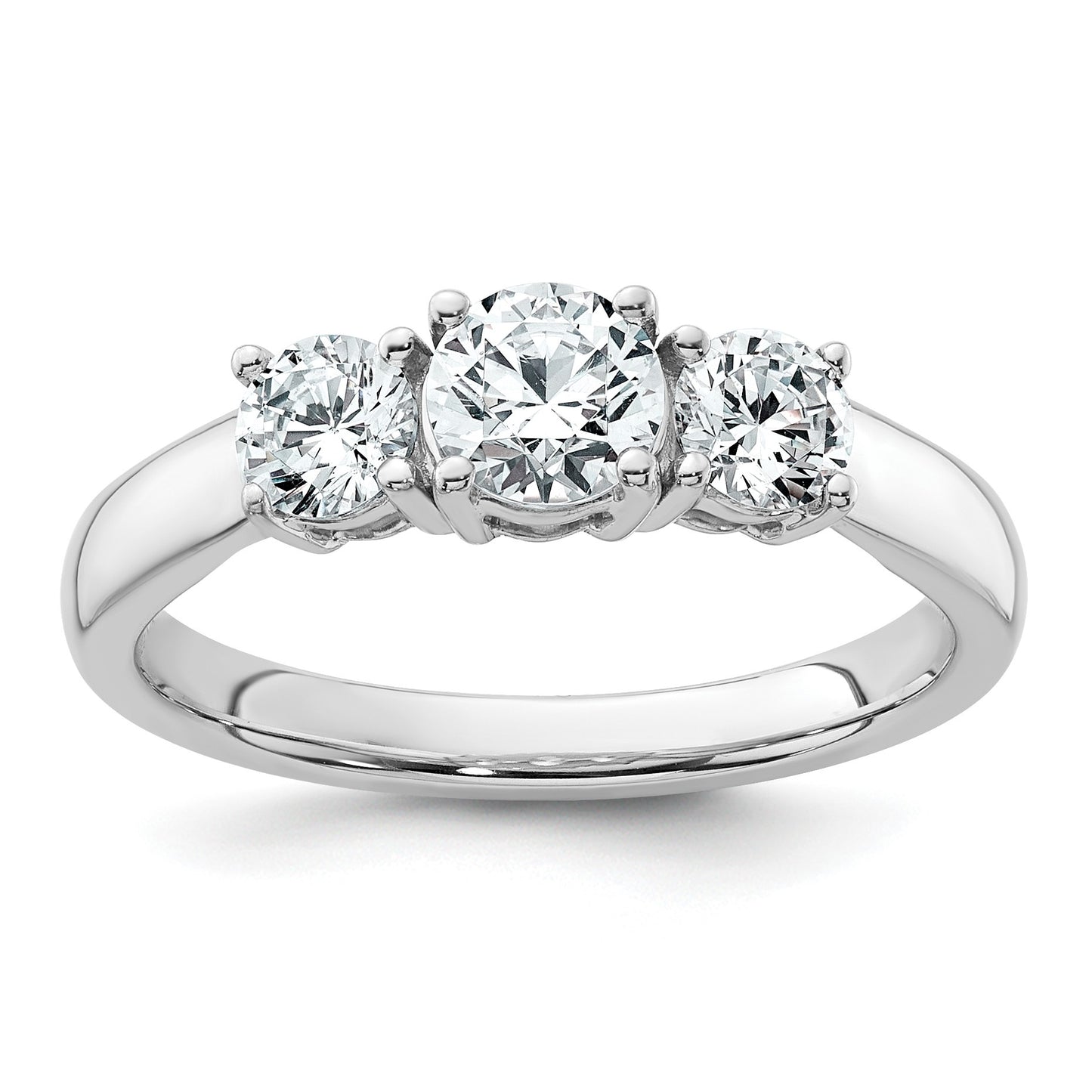 14kw Lab Grown Diamond VS+ F+ 1/2 ctw Complete 3 Stone Band