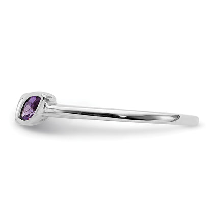 14k White Gold 5x3mm Marquise Amethyst and Citrine 2-Stone Ring