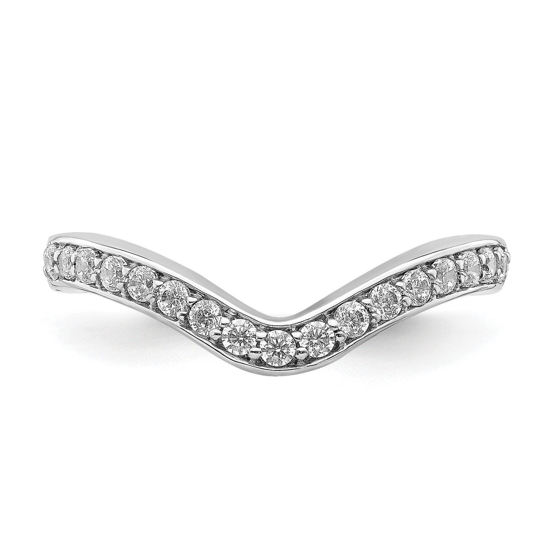 14k White Gold 3mm 1/3 carat Diamond Curved Ring Guard