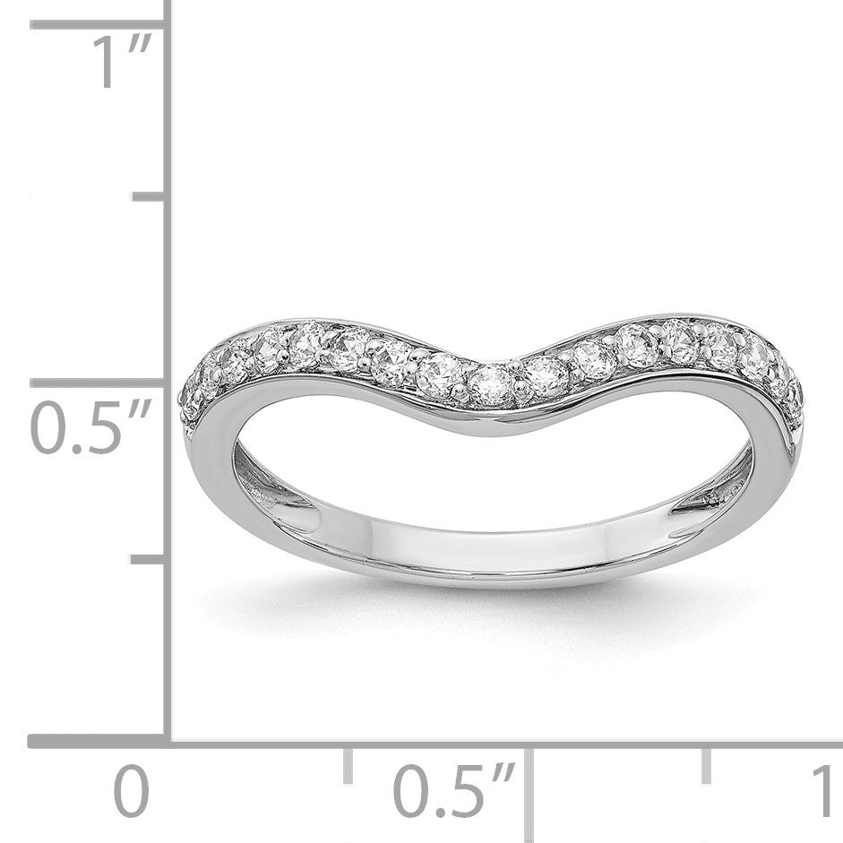 14k White Gold 3mm 1/3 carat Diamond Curved Ring Guard