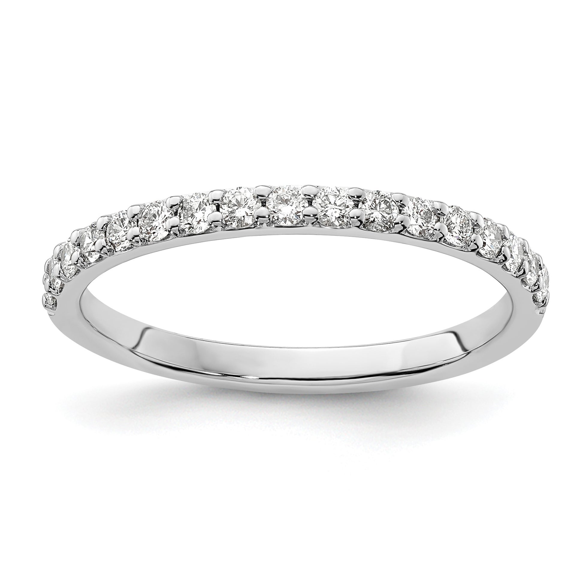 14k White Gold 2mm 1/3 carat Diamond Band