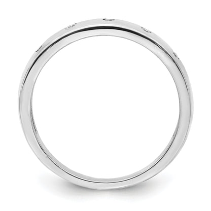 14k White Gold 3mm 5-stone 1/20 carat Diamond Band