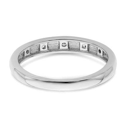 14k White Gold 3mm 5-stone 1/20 carat Diamond Band