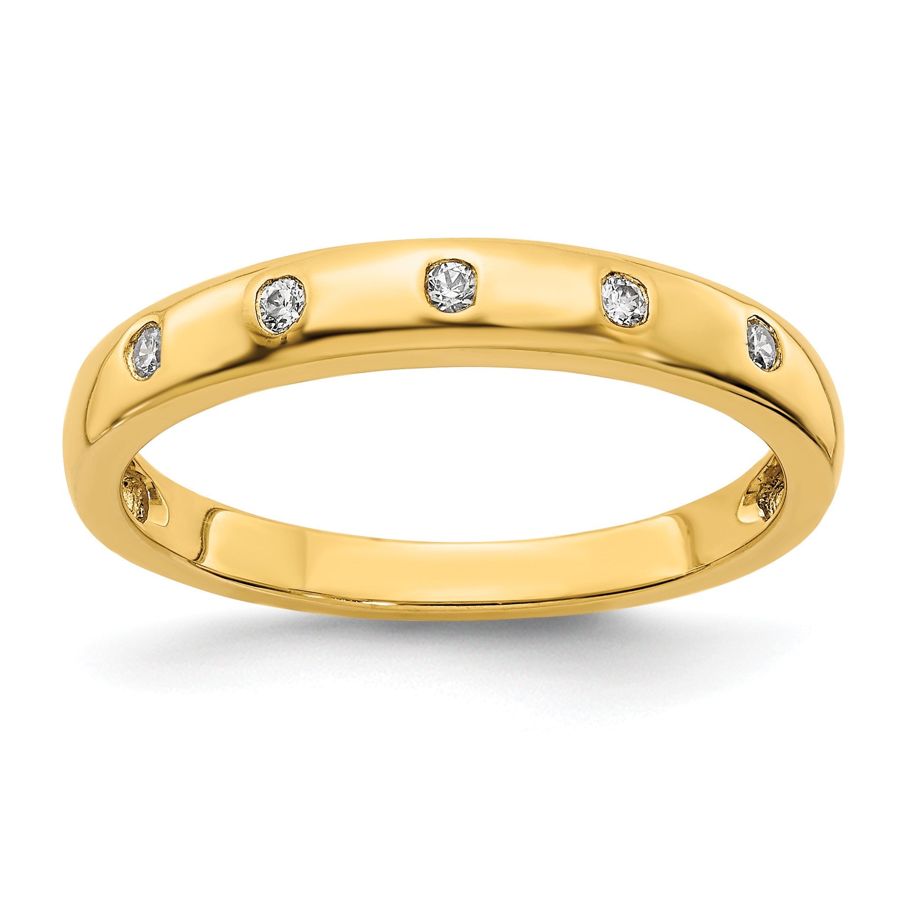 14k 3mm 5-stone 1/20 carat Diamond Band