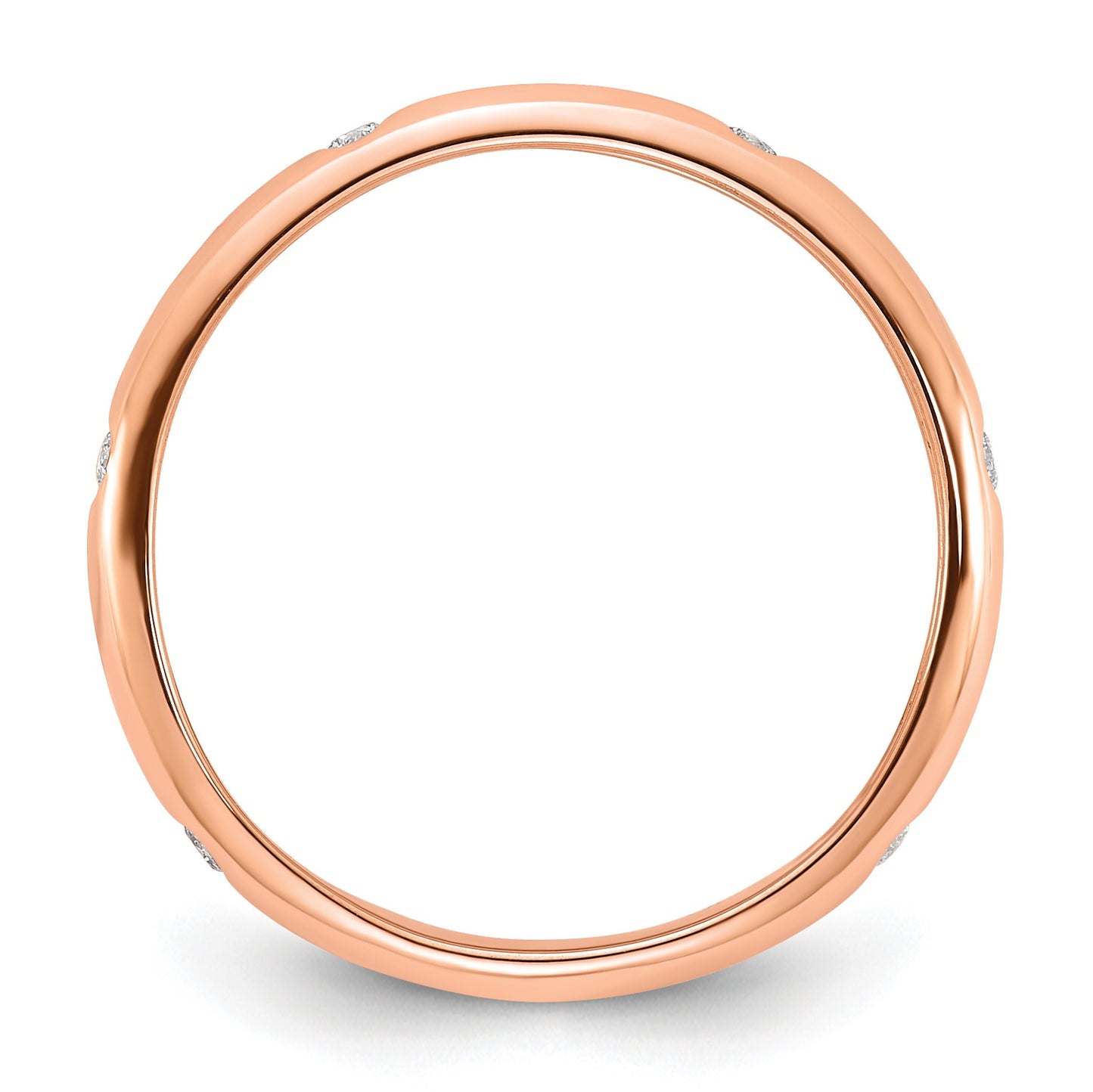 14k Rose Gold 3mm 6-stone 1/10 carat Diamond Band