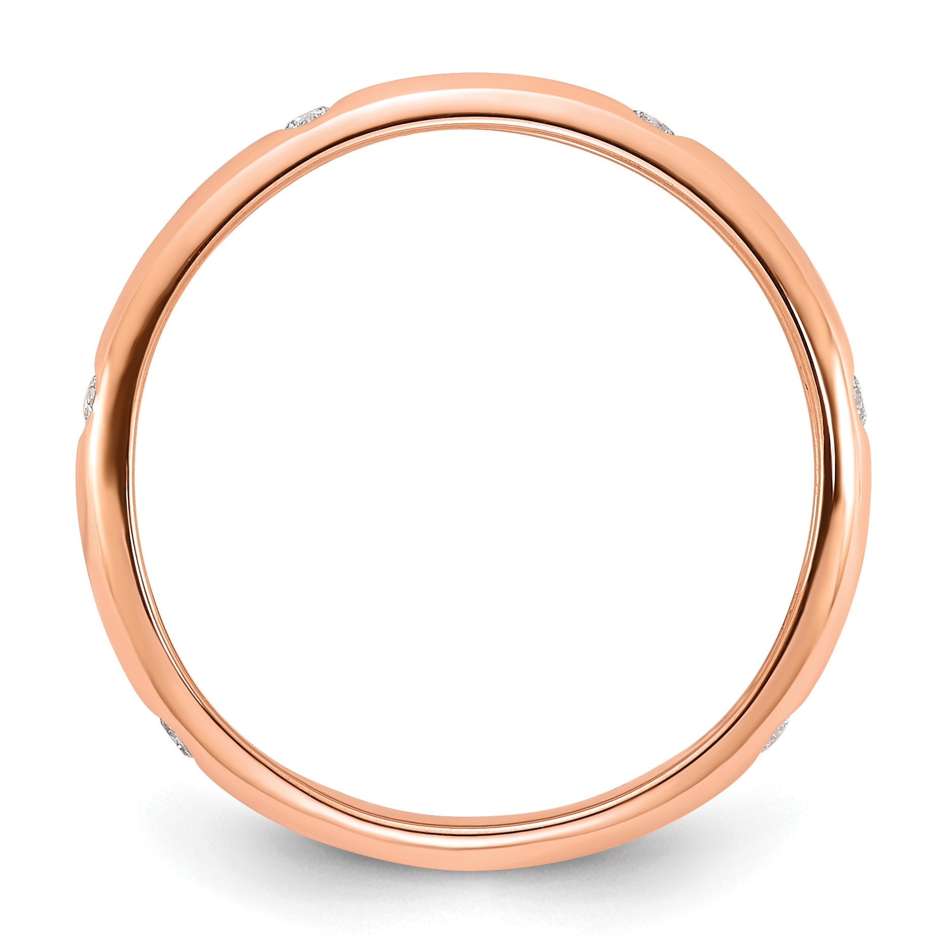 14k Rose Gold 3mm 6-stone 1/10 carat Diamond Band