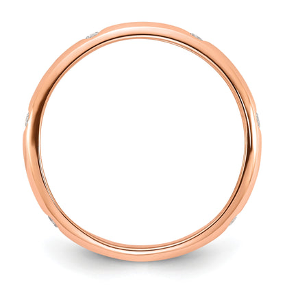 14k Rose Gold 3mm 6-stone 1/10 carat Diamond Band