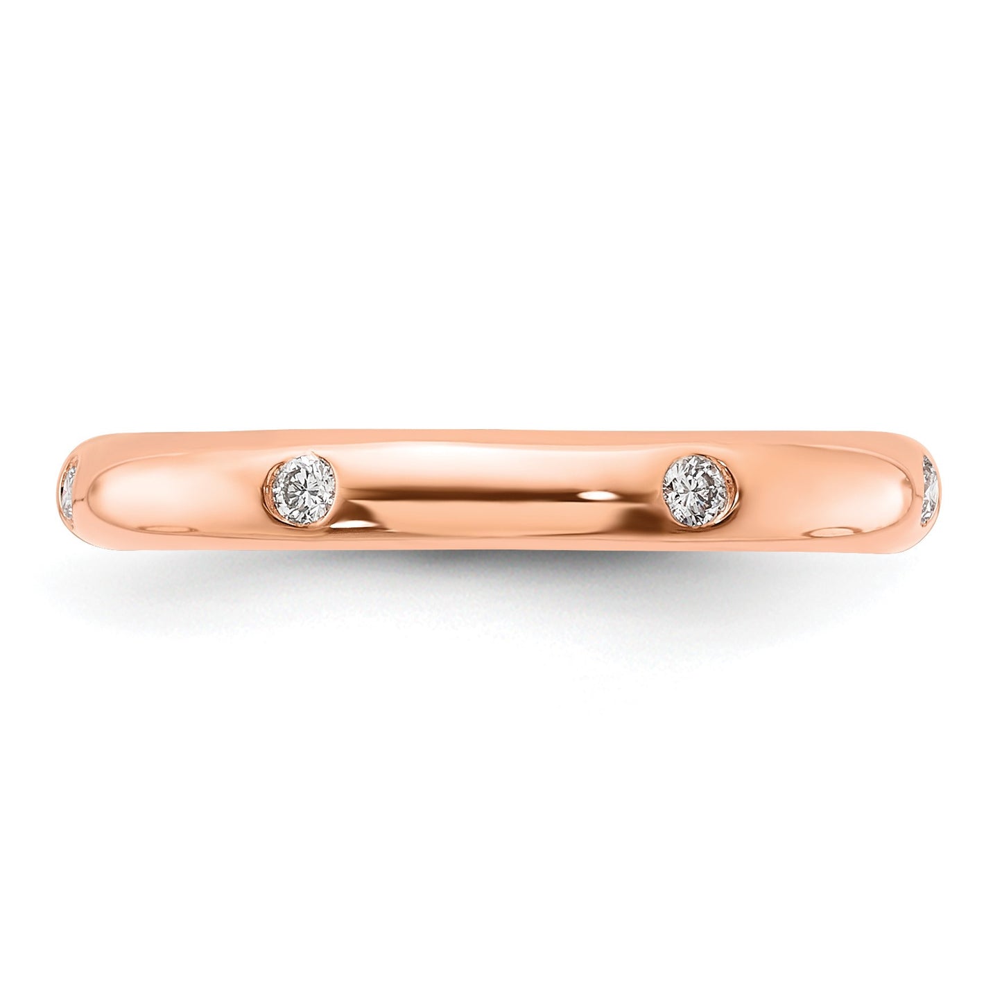 14k Rose Gold 3mm 6-stone 1/10 carat Diamond Band