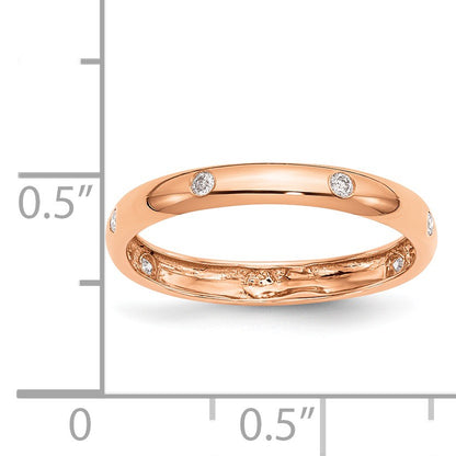 14k Rose Gold 3mm 6-stone 1/10 carat Diamond Band