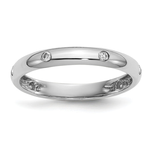 14k White Gold 3mm 6-stone 1/10 carat Diamond Band